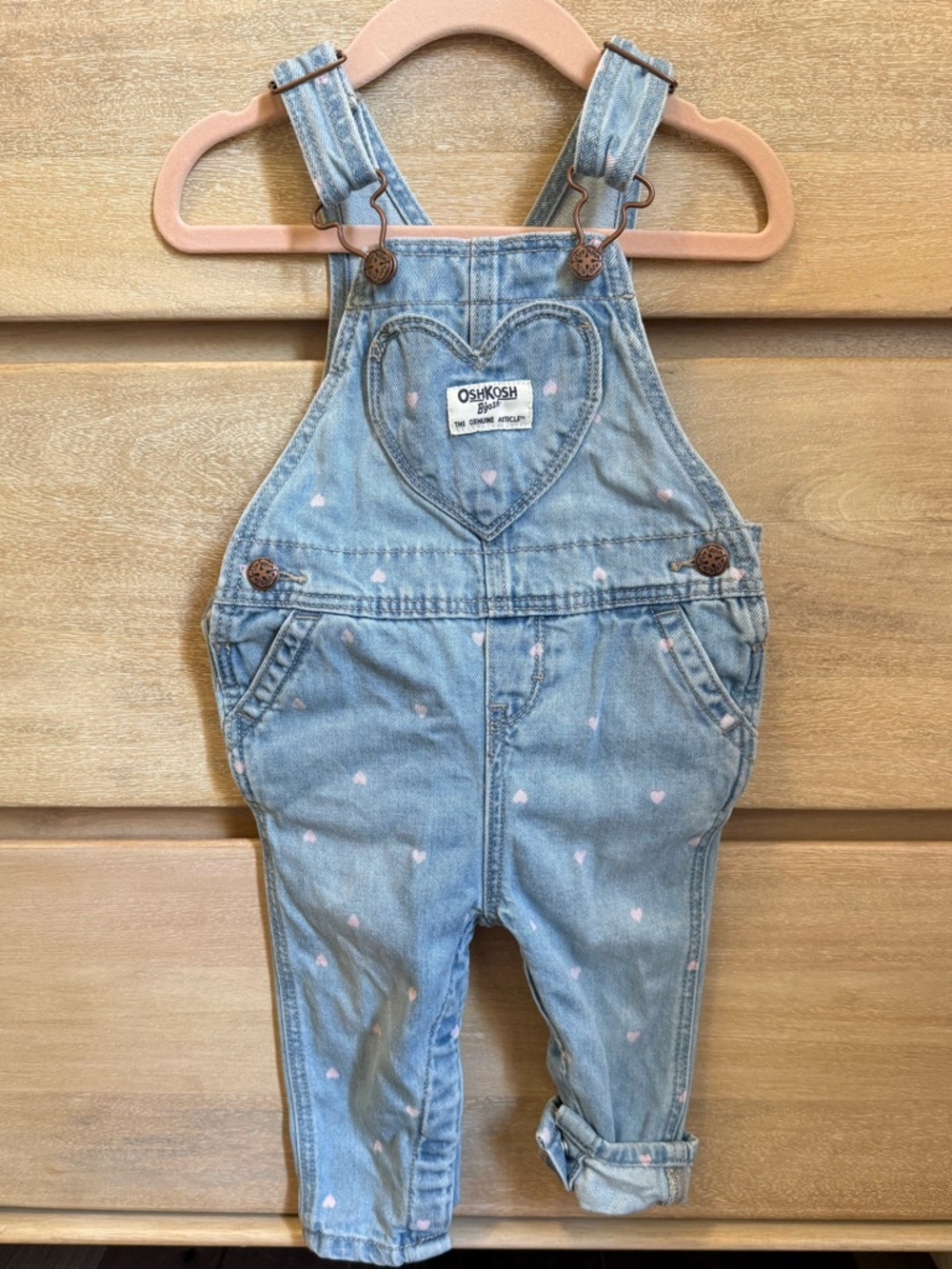NWOT OshKosh Denim Heart Overalls